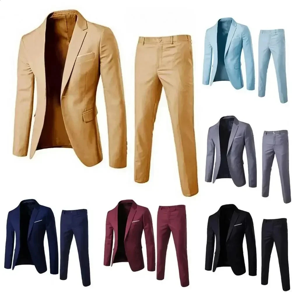 Men Suits For Wedding 2 Set Elegant Blazers 3 Pieces Formal Full Jackets Vest Pants Coats Classic Costume 2024 240923