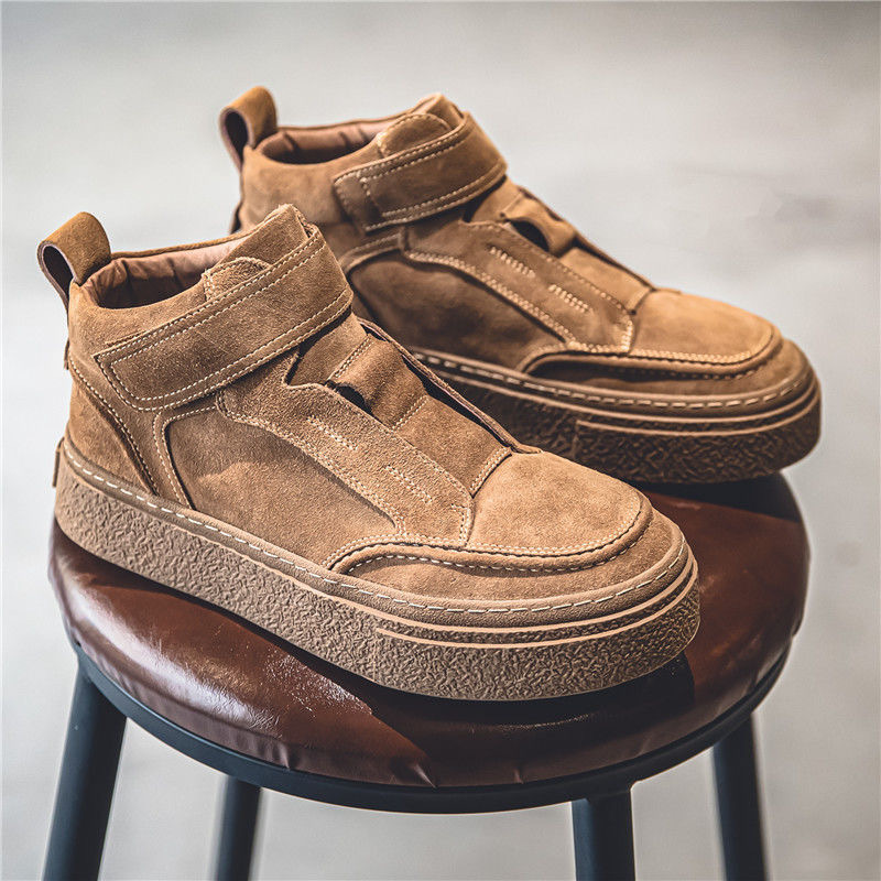 2024 Men's Khaki Casual Sports Shoes, Breathable Fabric, Non-Slip, Outdoor Sneakers