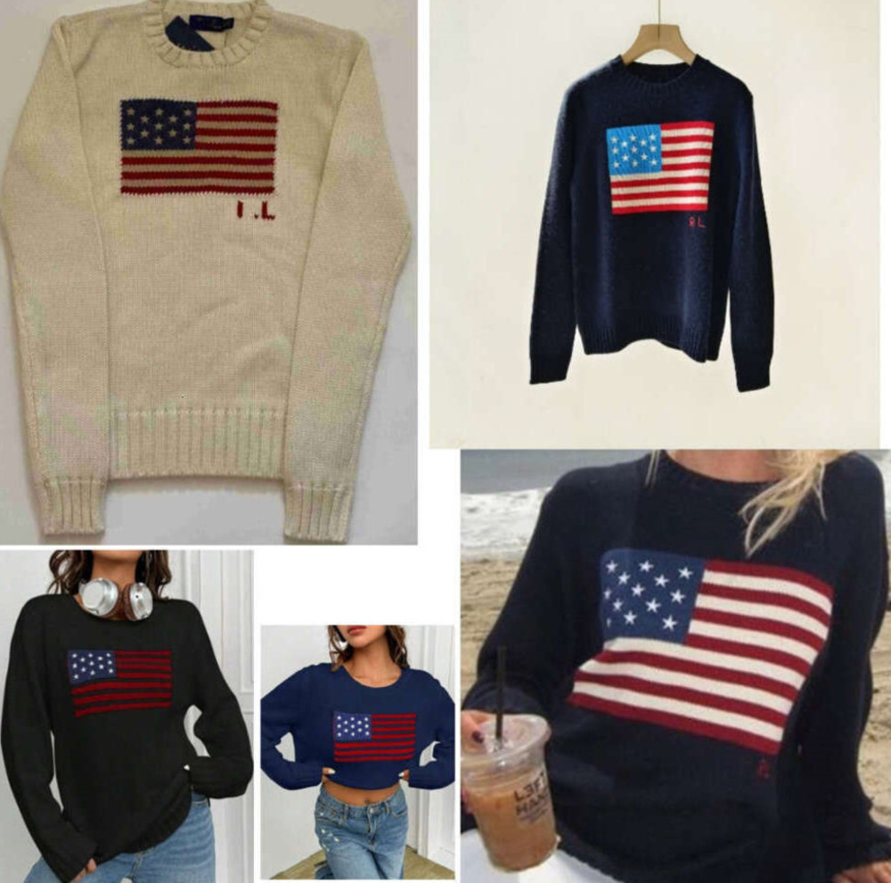 Us Womens Knitting Sweater - Flag Of The United States Winter Fashion Comfortable Cotton Pullover All Kinds High Quality Clothes warm jg
