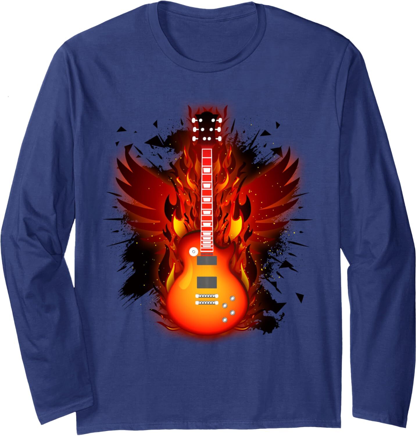 Long Sleeve Shirts for Men sweatshirt Guitar Phoenix Fire Music Sound Acoustic Gift Long SleeveTee Streetwear Casual tops clothes