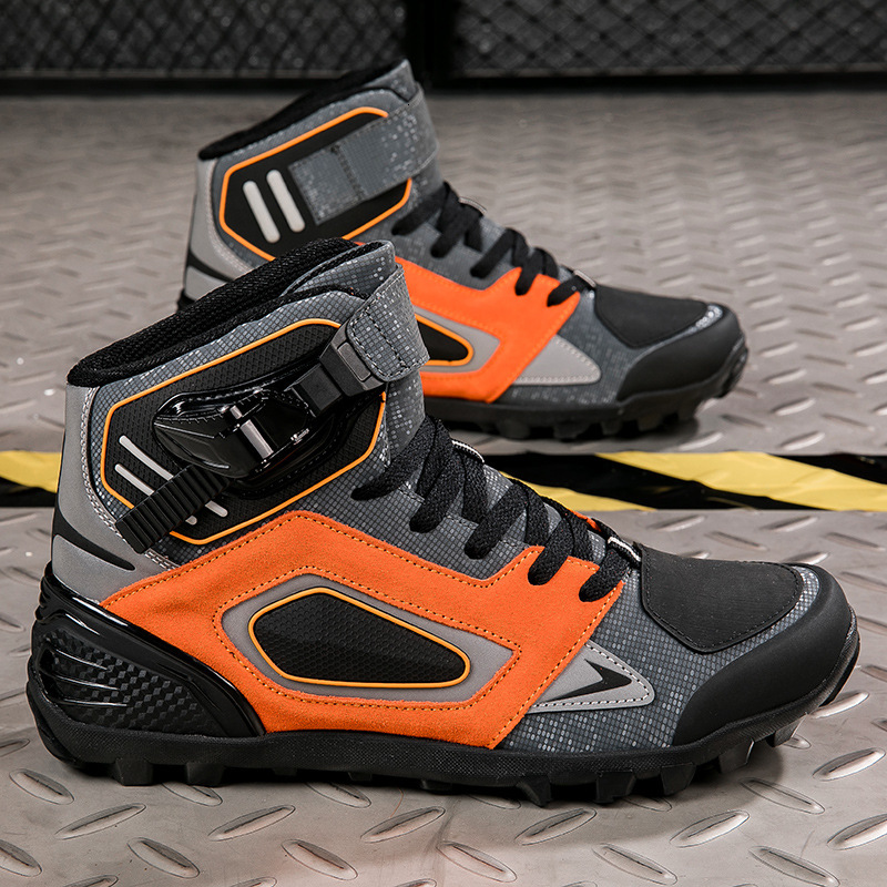 ddmytiger new men's women's wear-resistant and anti slip riding for couples, outdoor leisure high top motorcycle shoes C ddmythur