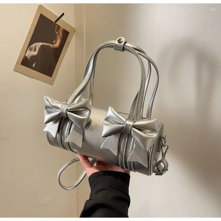 Shoulder Bags JIAERDI Sweet Cool Bow Y2k Hand Bag Women Cute Leather New Soft Pillow Messenger Female Haruku Red Aesthetic