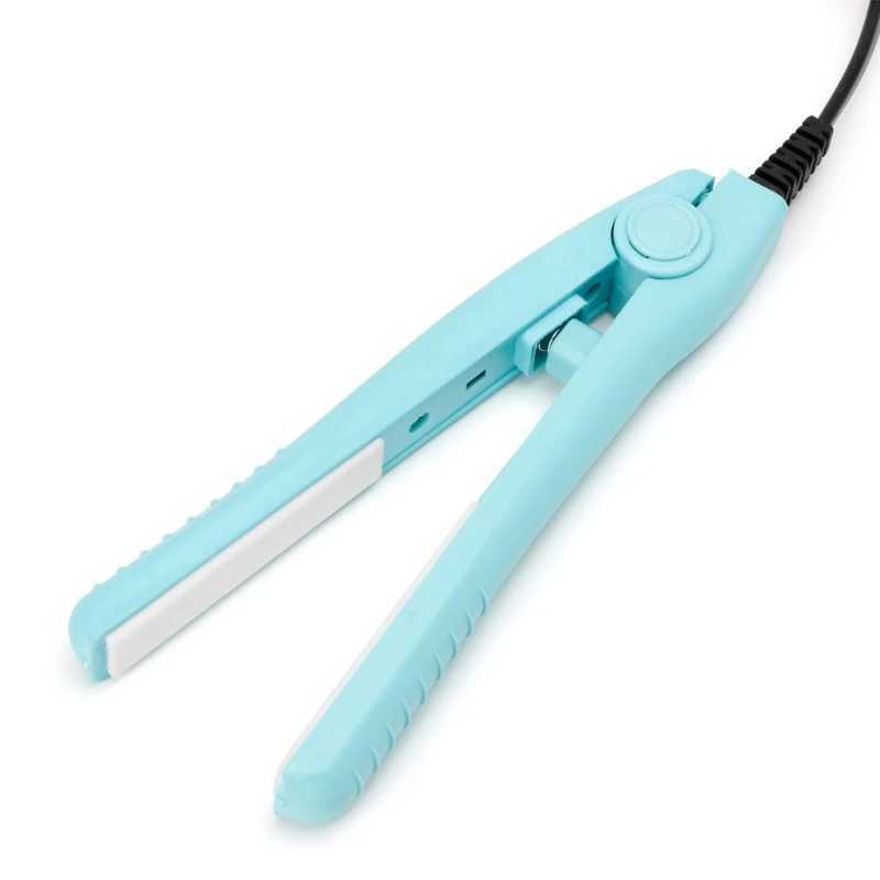 New Hot Mini Portable Black Pink Blue Ceramic Iron Straight Hair Curler CL240923