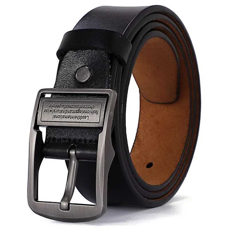 2023 Real Genuine Leather Belts for Men Luxury Designer Brand High Quality Plus Size 130 140 150 160 170 cm Male Pin Buckle BeltX240923