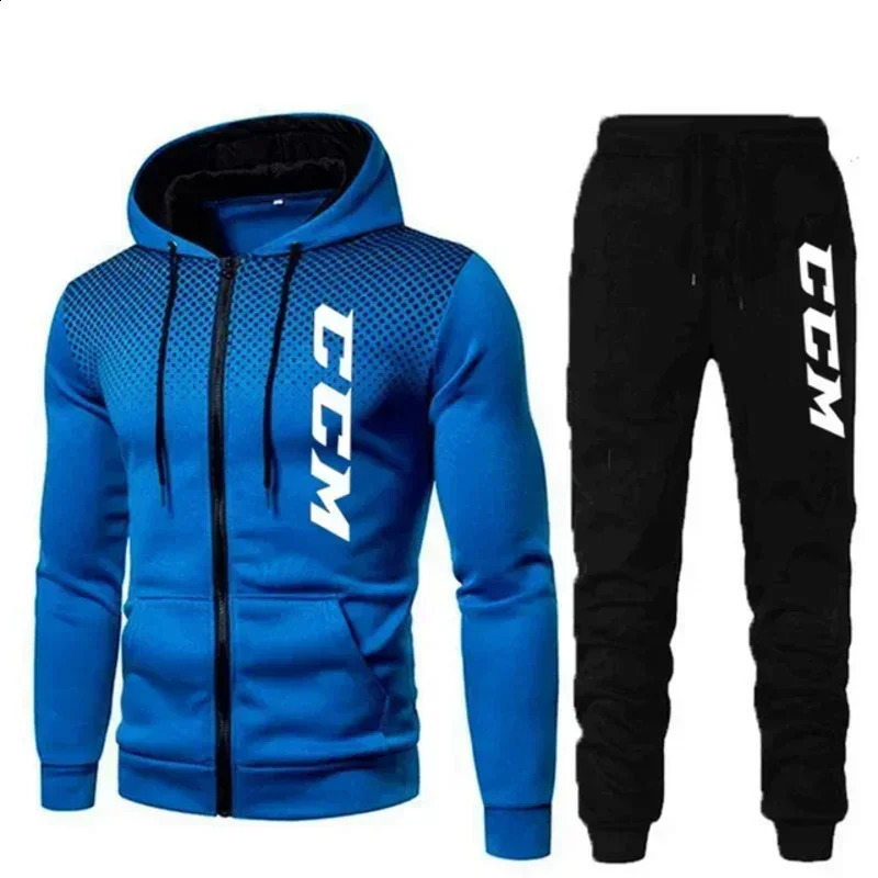 CCM Mens Hoodie Fitness Gym Clothing Running Set Sportswear Slow Winter 240914