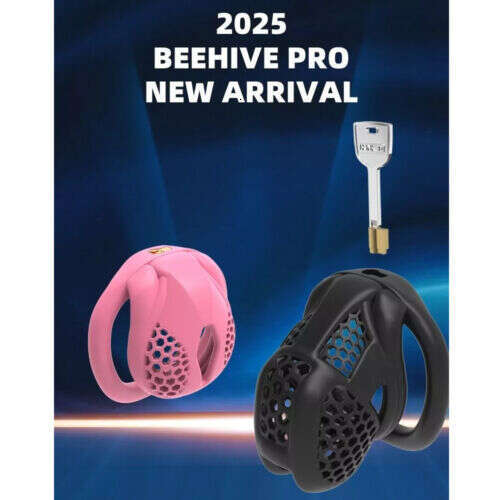 2025 Beehive Pro Breathable Cage for Men Chastity Equipment Mini Lock Type 2 Ring for Men