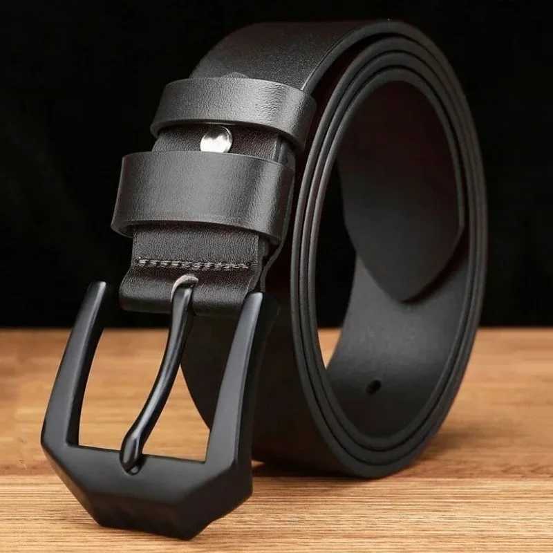 Men Leather Belt Clips Copper Needle Buckle Fashionable Casual Style Business Versatile Simple High-end FeelX240923