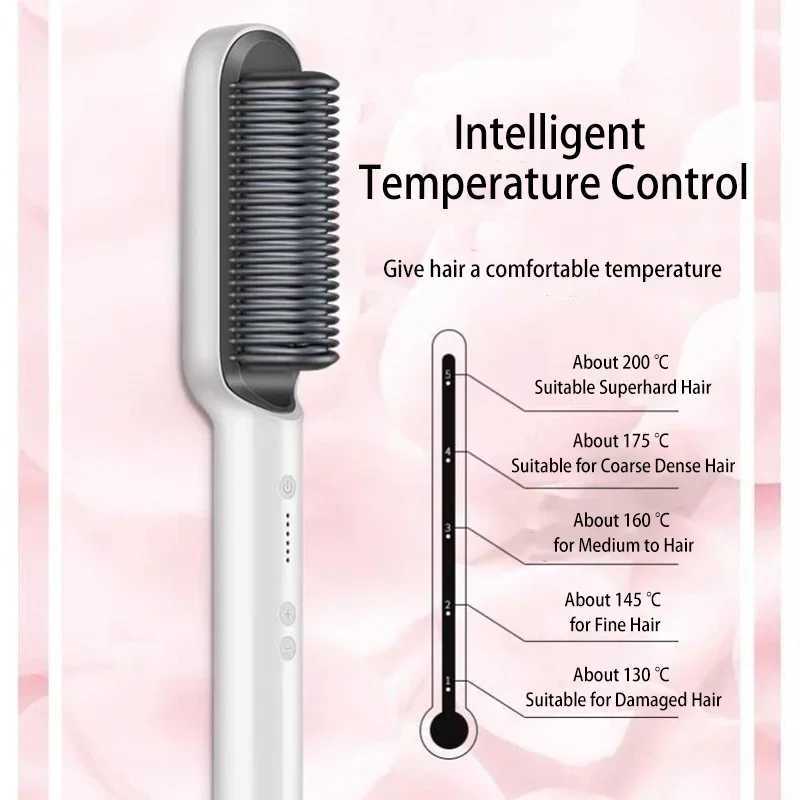 Electric hair straightener with 5-speed negative ion thermal comb does not harm hair temperature constant heating hair brush CL240923