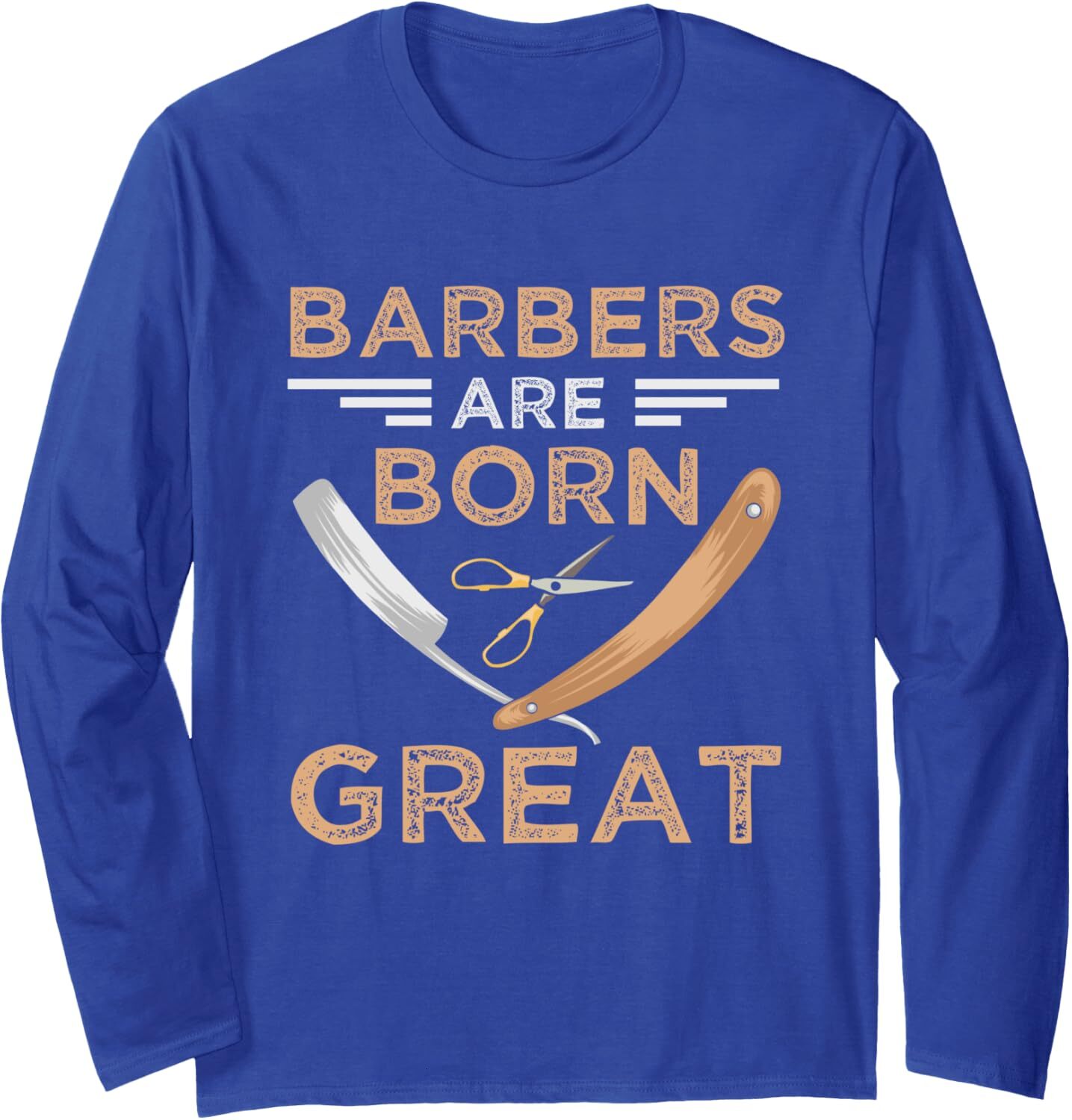 Long Sleeve Shirts for Men sweatshirt Vintage Barbers Are Born Hair Stylist Gift Barber Shop Gift Long Sleeve Tee Streetwear Casual tops clothes