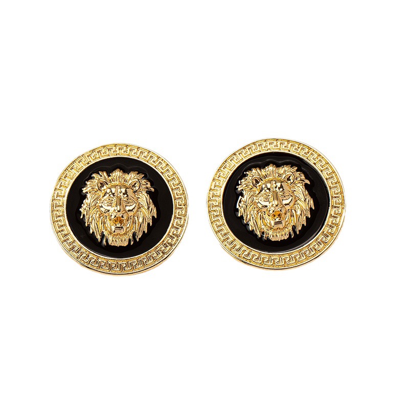 New Fashion Geometric Vintage Lion Head Stud Earrings Premium Exquisite Earrings Free shipping