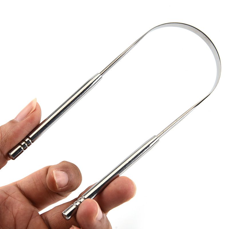 Stainless Steel Tongue Scraper Cleaner Fresh Breath Cleaning Coated Tongue Toothbrush Dental Oral Hygiene Care Tools