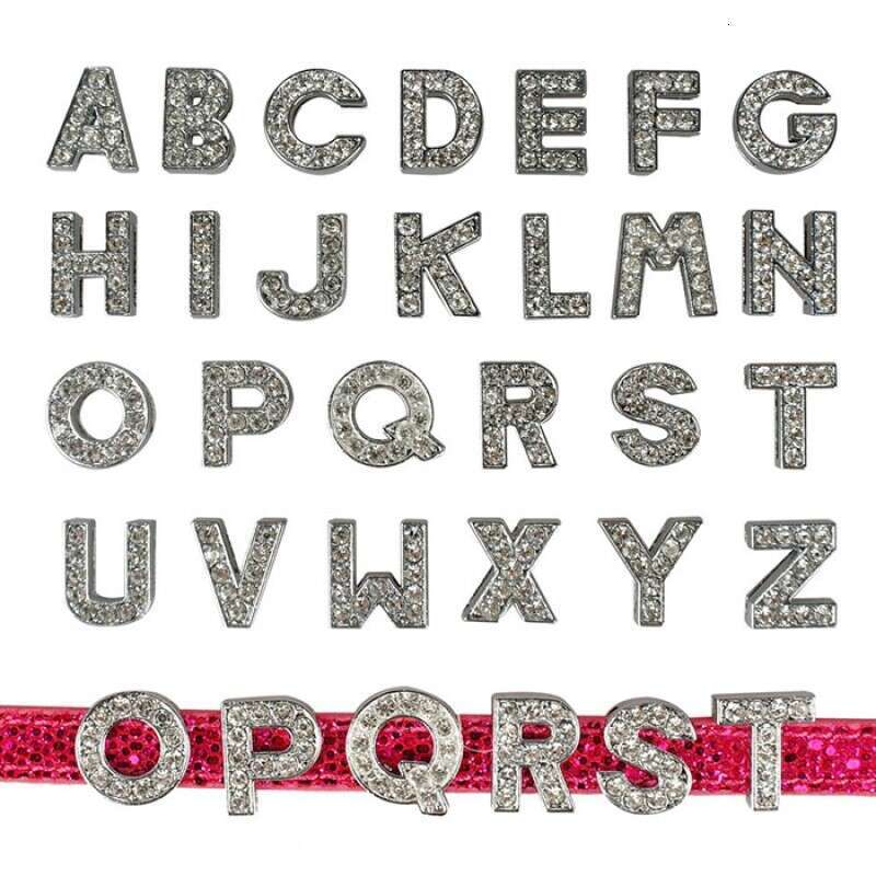 10mm 26 English all DIY name pet collar letters personality rhinestone charm