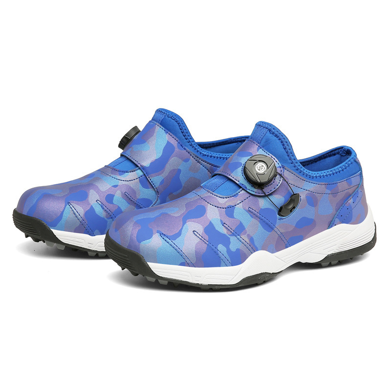 ddmytiger Large size couple anti slip wear-resistant golf shoes, men's and women's casual rotating button waterproof sports shoes C