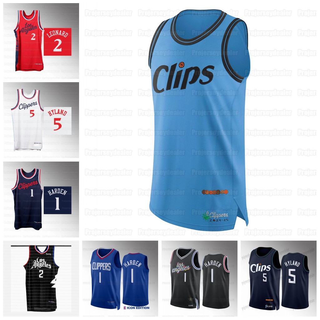 Clippers basketball 2024-25 City Jersey James 1 Harden Kawhi Leonard Bones Hyland Ivica Zubac Nicolas Batum Norman Powell Terance Mann