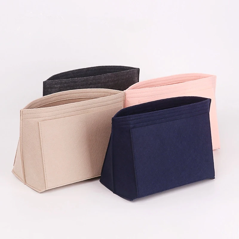 Felt Cosmetic Organizer Insert With Zipper Pouch For Tote Bags & Handbags - Makeup Storage New Free Delivery Designer Bag