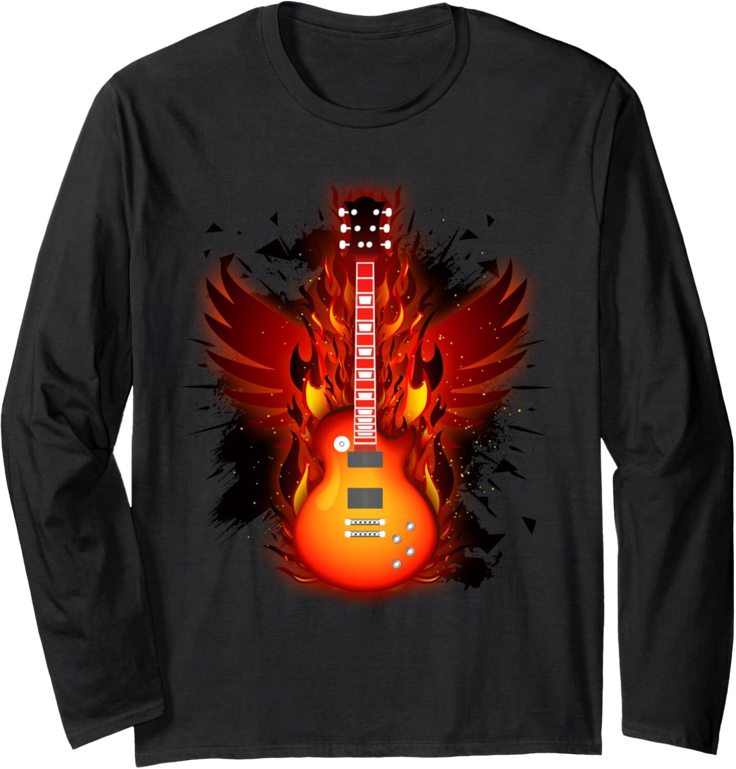 Long Sleeve Shirts for Men sweatshirt Guitar Phoenix Fire Music Sound Acoustic Gift Long SleeveTee Streetwear Casual tops clothes