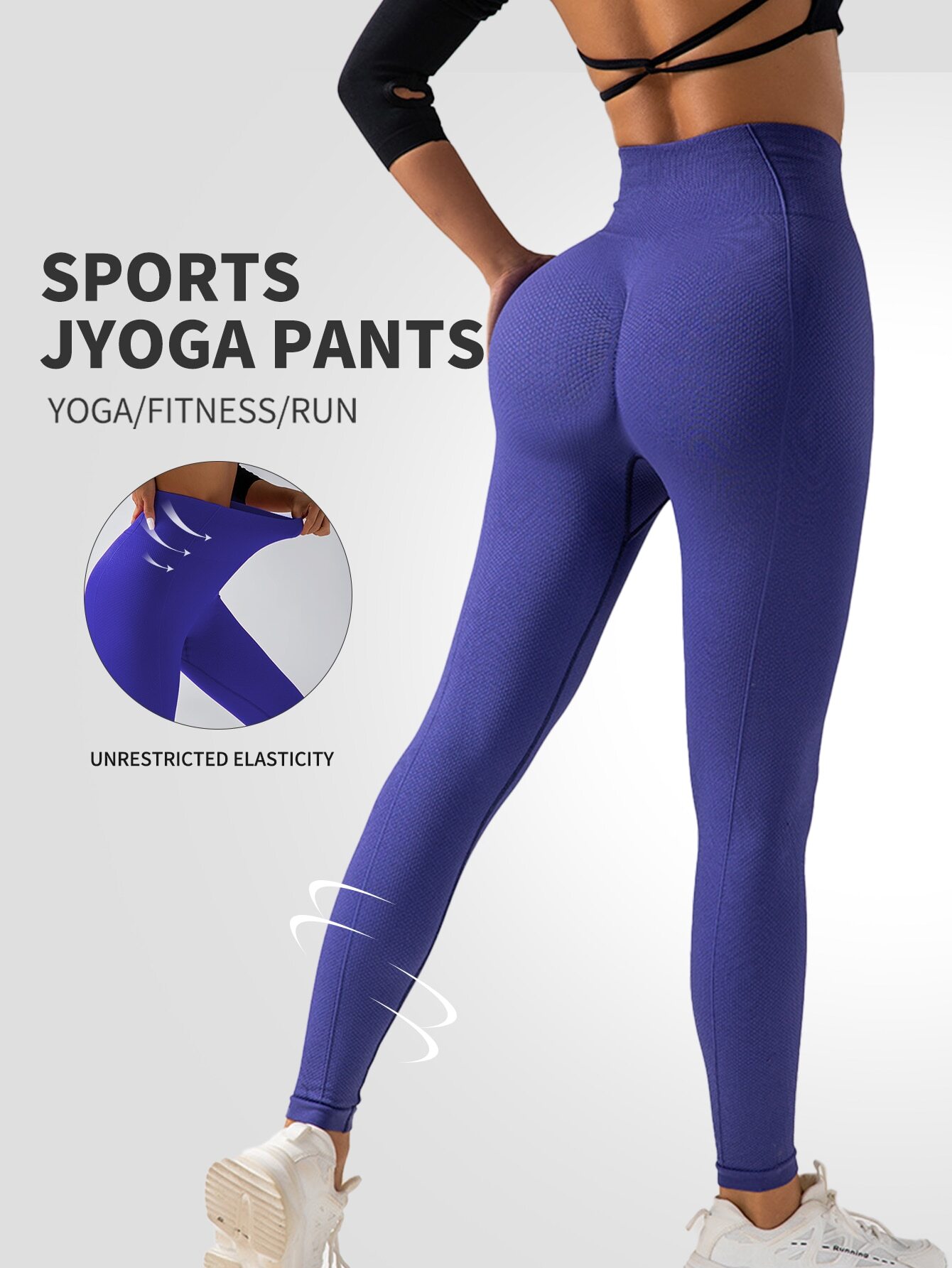 Women's Fiess With Lifted Tight Elastic Sports Pants, Peach Buttoc And High Waist Yoga Pants
