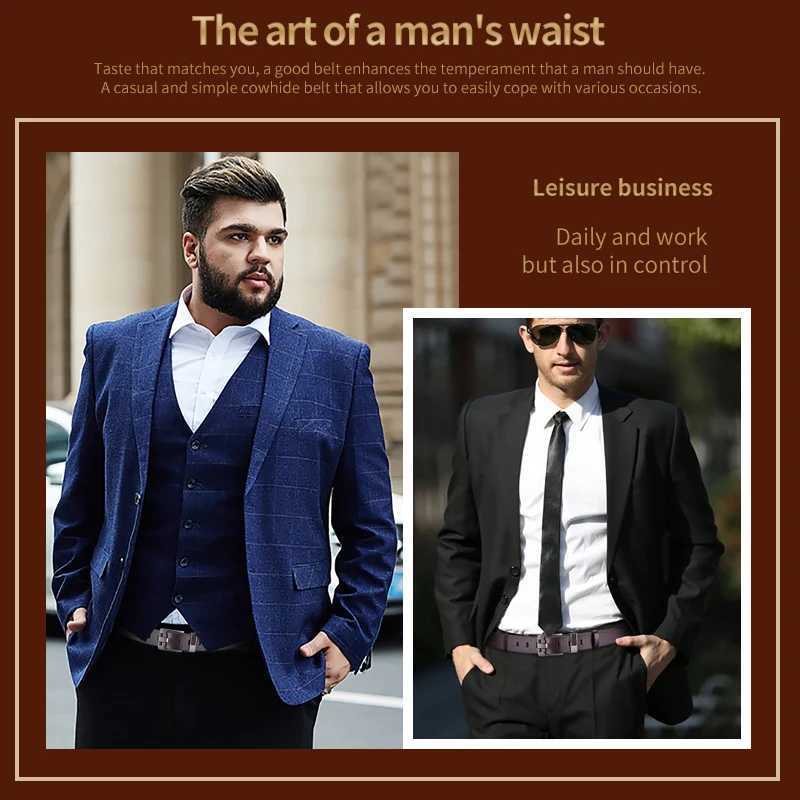 Luxury Belt Mens Belt New Large Plus Size 100-130cm Retro Needle Buckle Mens Belt High QualityX240923