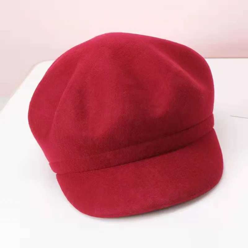 Boina de Colorlidosombrero de artista Vintagepintor pequeoclsicowhitecalidooctogonalOtoo e Invierno fashion Y240923