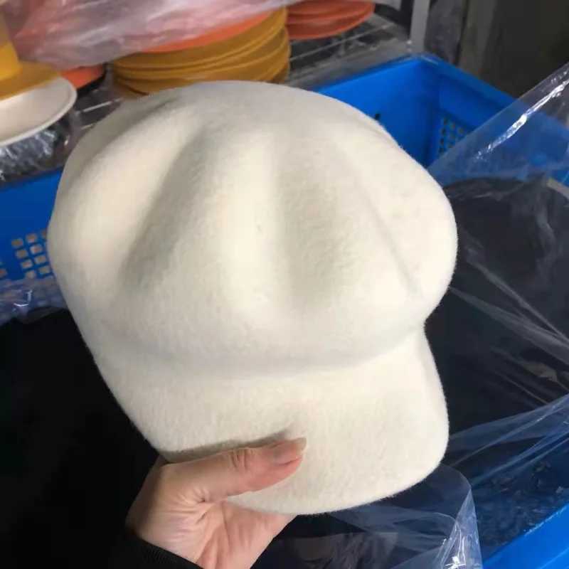 Boina de Colorlidosombrero de artista Vintagepintor pequeoclsicowhitecalidooctogonalOtoo e Invierno fashion Y240923