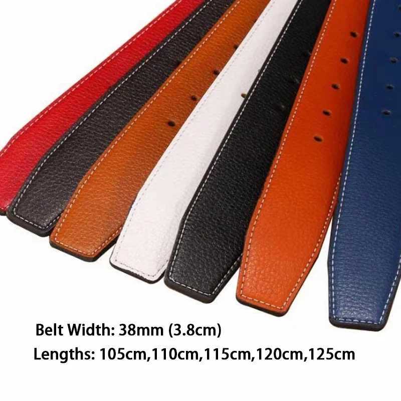 Replacement Mens Belt Strap Durable 38mm Genuine Leather No Buckle Hot Fashion DIY New 7 ColorsX240923