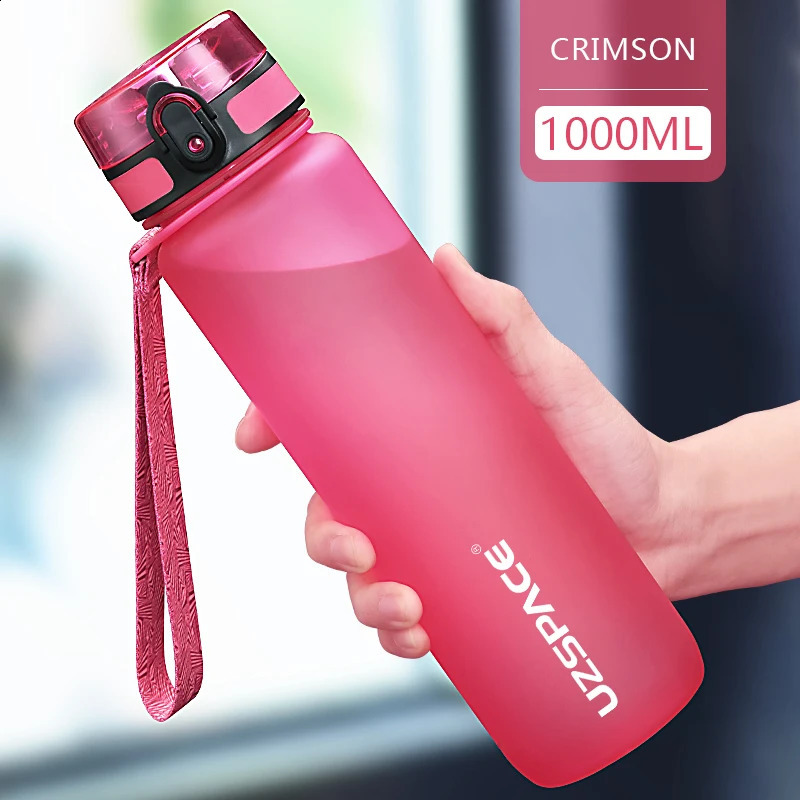 UZSPACE Sports Water Bottle BPA Free 5001000ml Tritan Frosted Plastic Leakproof Shaker Tea Filter Cup For Outdoor Travel Gym 240923