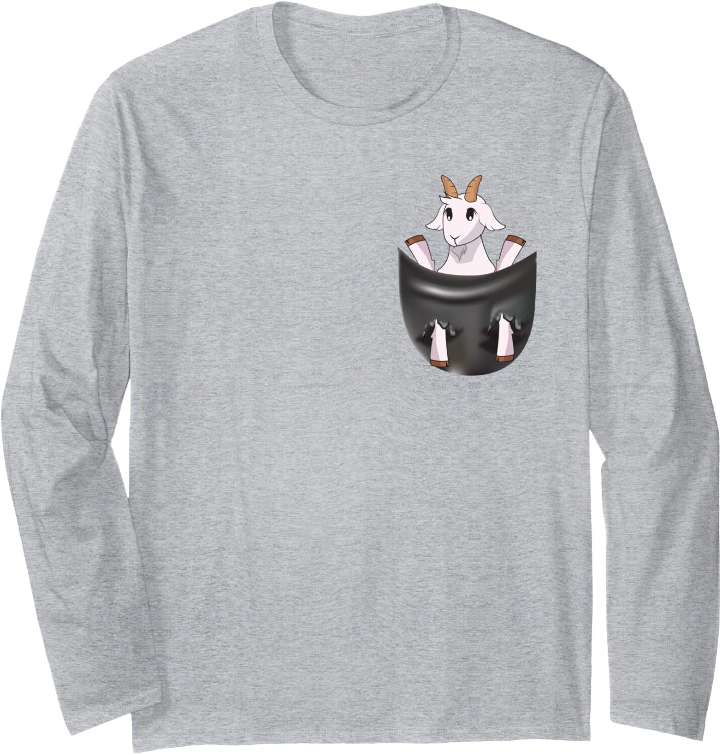 Long Sleeve Shirts for Men sweatshirt Cute Goat In Pocket Favorite Animal Farmer Goat Lovers Gift Long Sleeve Tee Streetwear Casual tops clothes