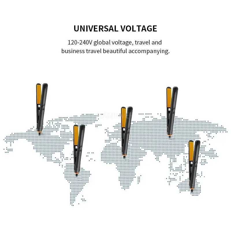 Professional straightener curling iron titanium ceramic heating plate flat iron hair styling curling iron straightener Y240923