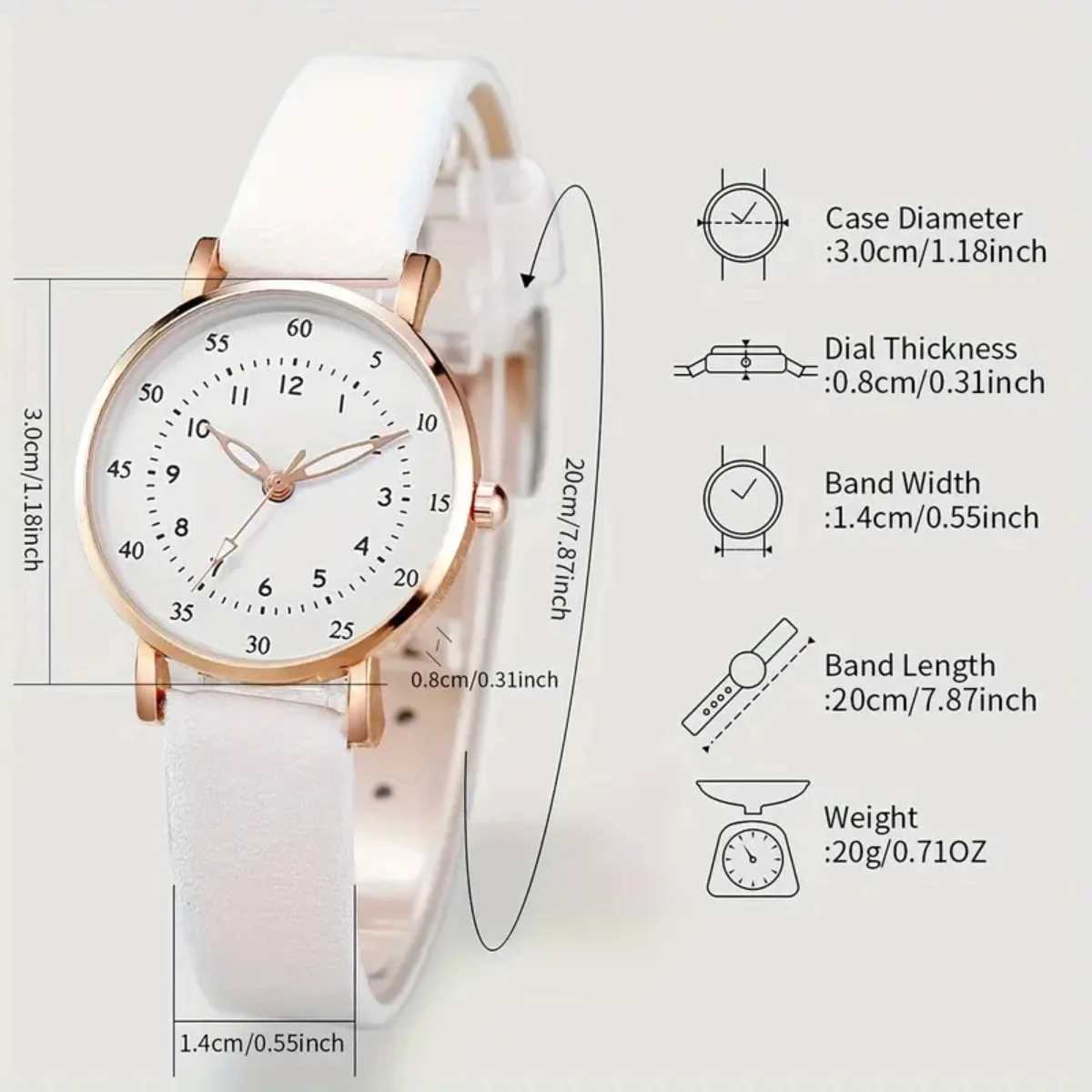 5pcs/set Fashion Women Leather Strap Analoge Watch Love Heart Jewelry SetX240923