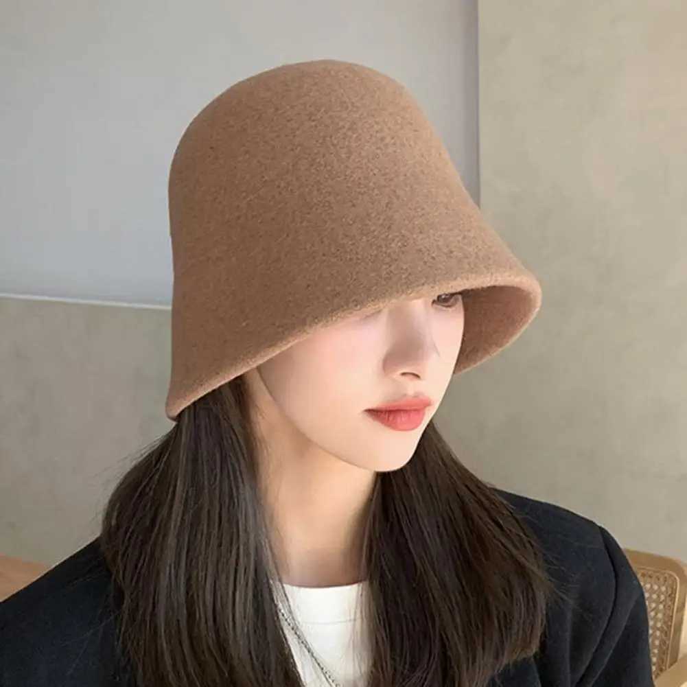 Wide Brim Hats Bucket Hats Solid Color Knit C Winter Bucket Hat Thick Soft Windproof Outdoor Headwear for Women Sun Uv Protection Resistant La C J2409