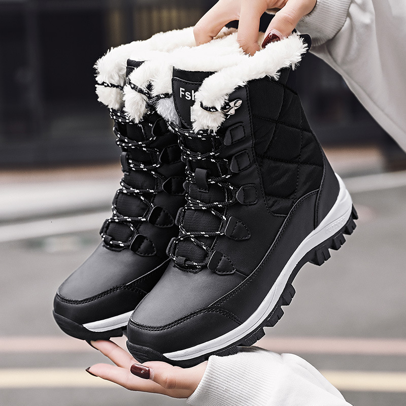 2024 Xuanhui Fashion Winter classic high Cotton Shoes Outdoor Anti Slip Fur ing Fluffy Snow Boots For Women