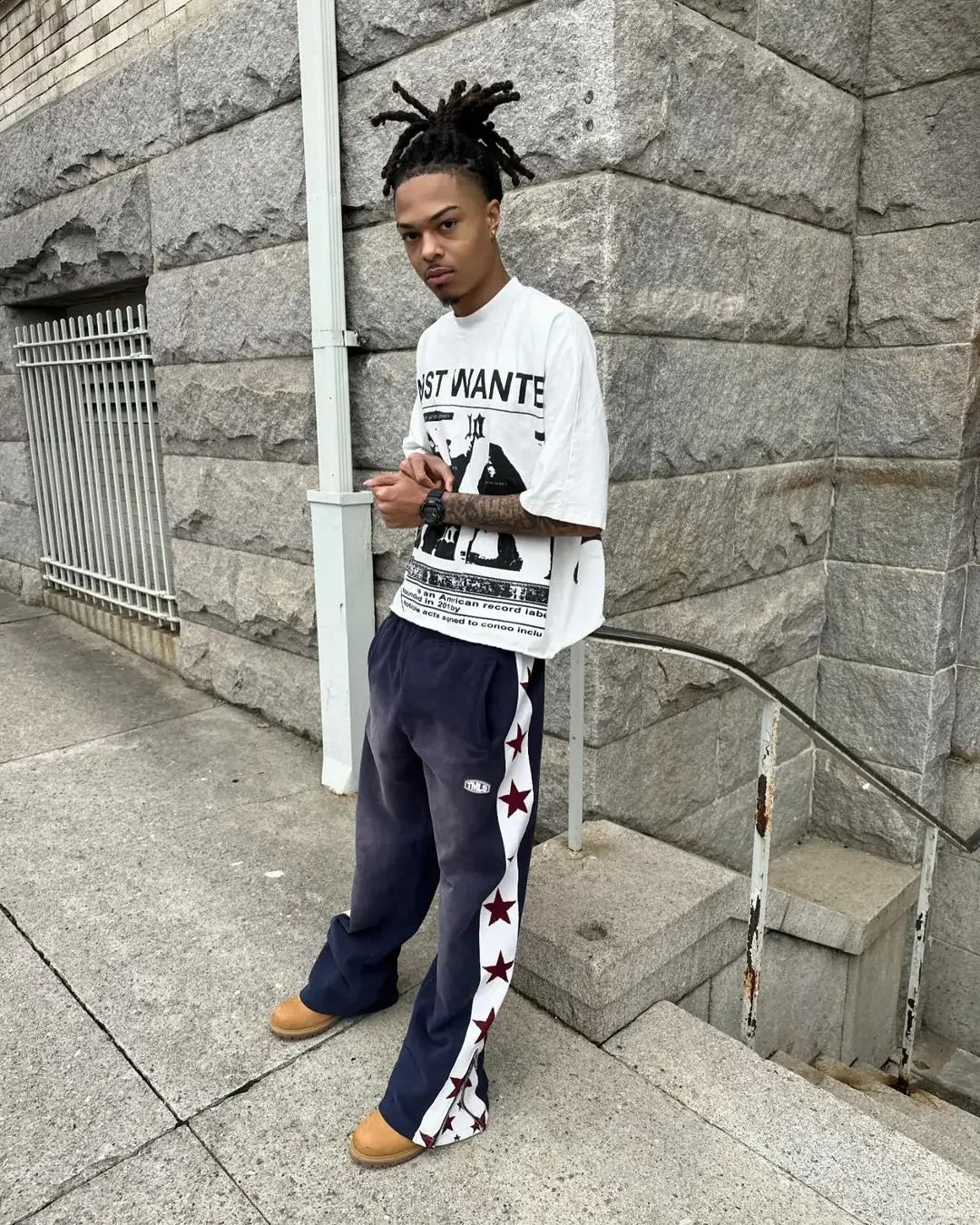 Korean Retro High Street Style Men Street Trend Side Star Pattern Pants Hip Hop Apparel Premium Zipper on The Leg 240923