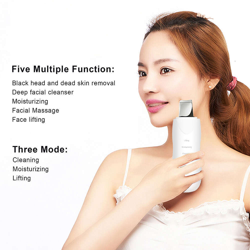 Ultrasonic Skin Deep Vibrate Cleaner Shovel Face Scrubber Peeg Black Head Remover Facial Massager