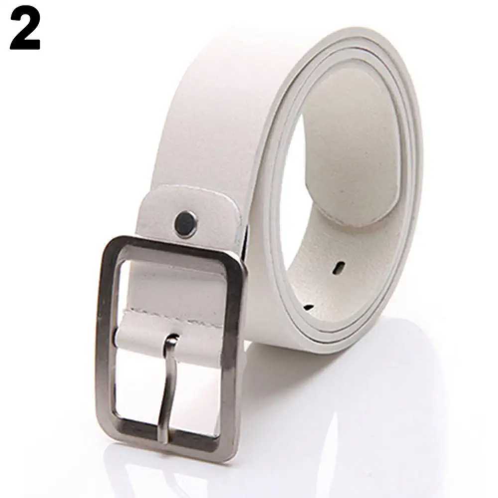 New Fashion Mens Belt Luxury Faux Leather Solid Color Buckle Waist Strap Business Casual Belt Party AccessoriesX240923
