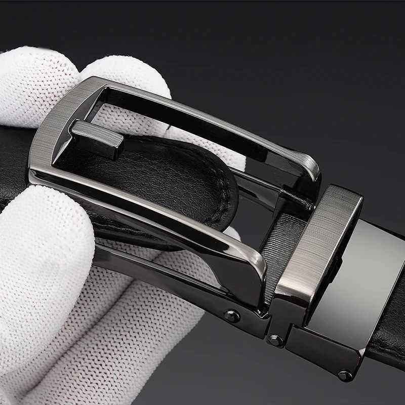 Men Belt Top quality cow genuine leather mens belt cowhide strap for male automatic buckle belts for men alloy buckle beltX240923