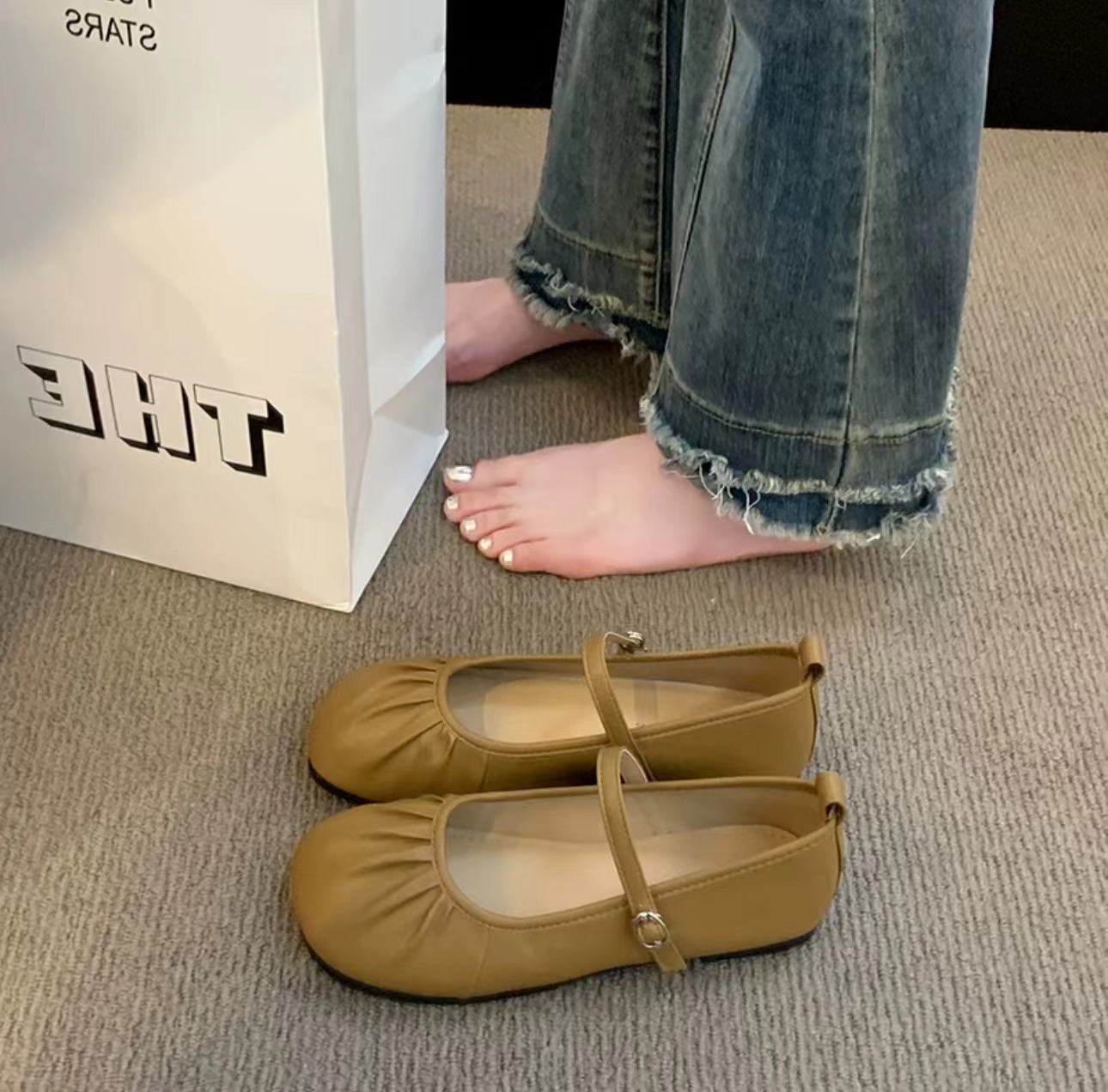 Casual Flat Bottom Soft Sole Comfort France Vintage Shoes 5e0c