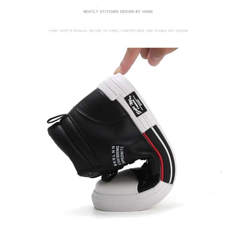 Fashion Leather Men's Canvas Autumn High-Top Casual Shoes for Men Non-Slip Male Sneakers New Winter Tenis Mascuo