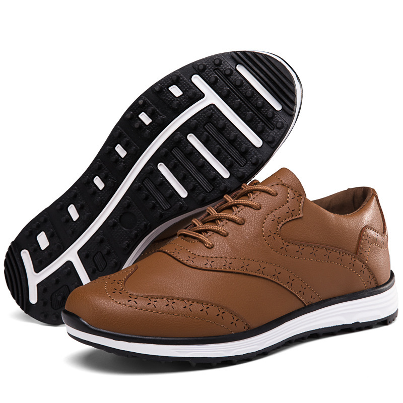 ddmytiger Anti slip nail golf ball oversized waterproof British style sports shoes, men's shoes C