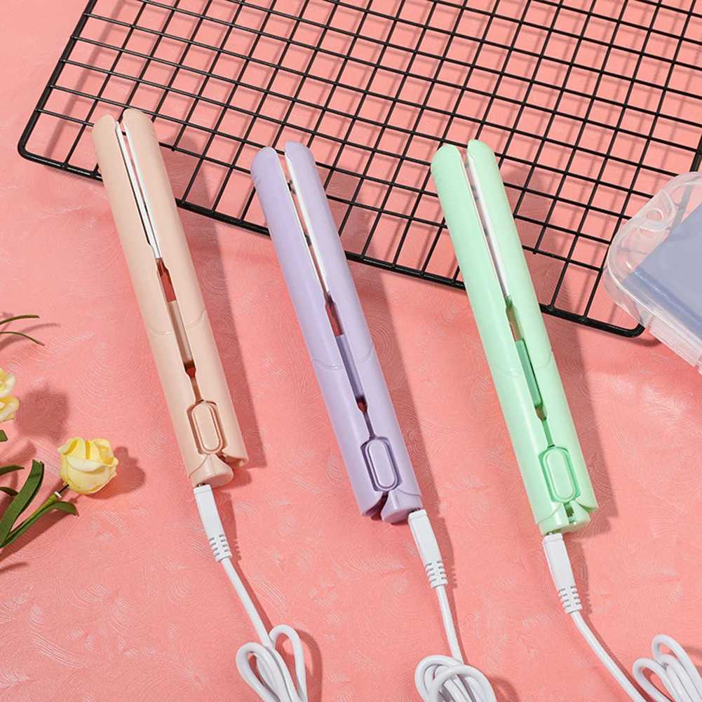 2-in-1 Mini Curling Flat Iron Ceramic USB Electronic Splicing Curler Straight Styling Tool Curler Flat Iron CL240923