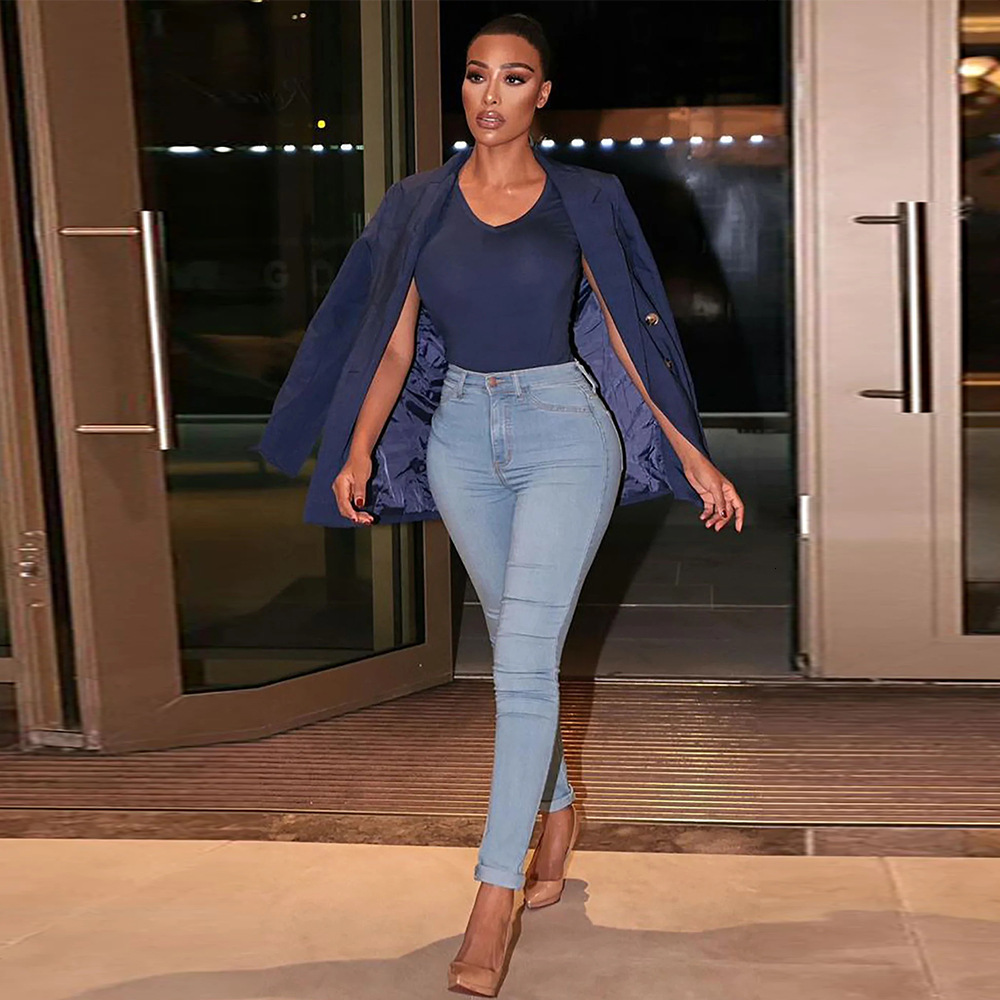 designer jeans Sexy tight jeans, international trade plus size cross- European and American style women's pencil pants, elastic ins