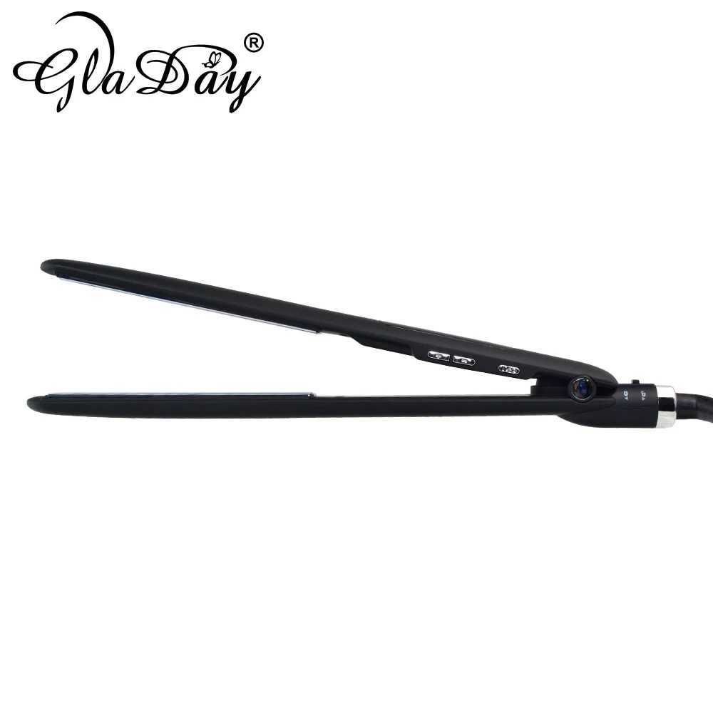Professional straightener made of titanium flat iron with LCD display screen dual pressure instant heating for straight hair CL240923