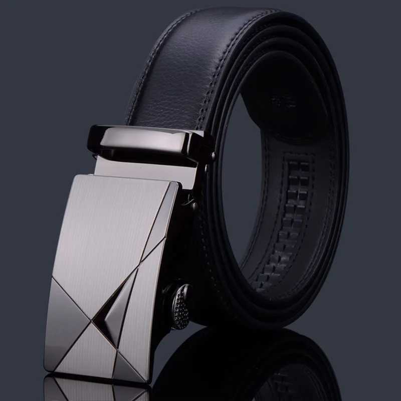 Mens belt automatic buckle leather mens high-quality leather belt jeans casual fashion versatileX240923