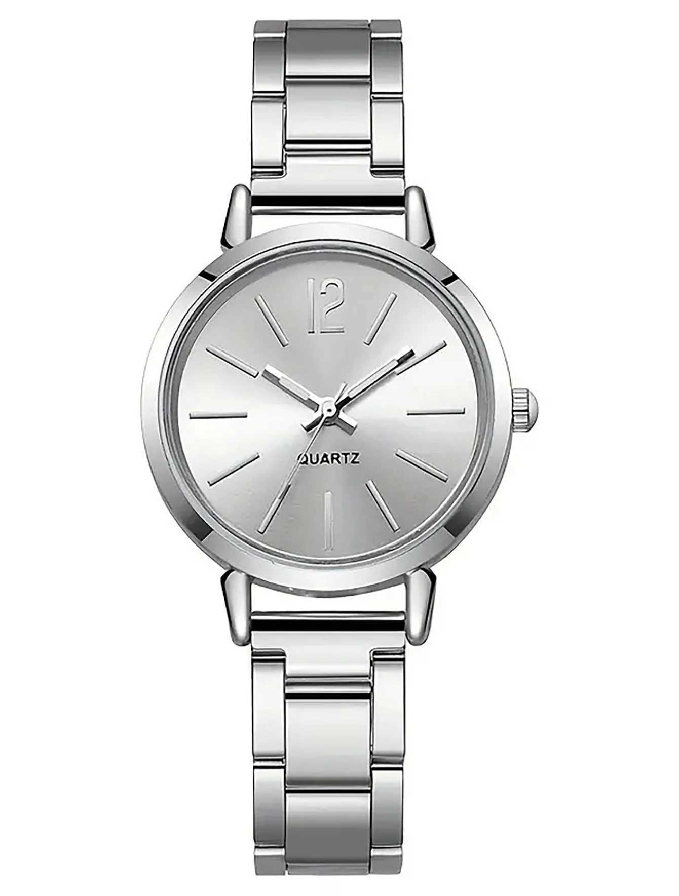 6PCS Casual Fashion Alloy graduated Ladies Rhinestone quartz watch with bracelet Necklace Ring earrings set the best gift itemX240923
