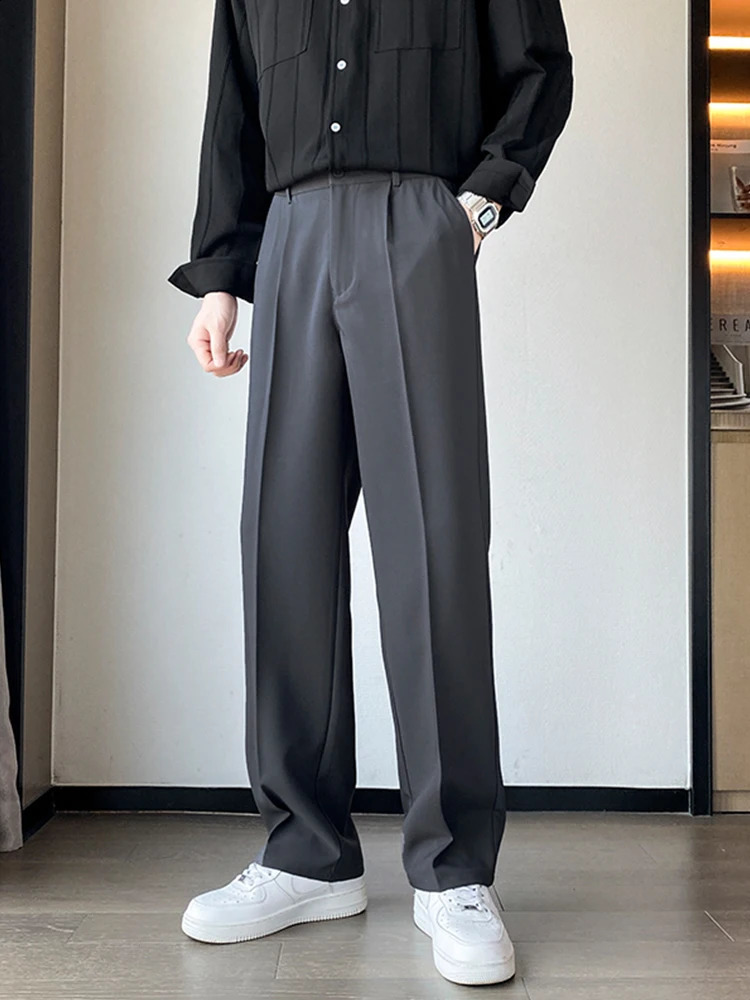Korean fashion pants Chinos Trouser workwear pleated 240918