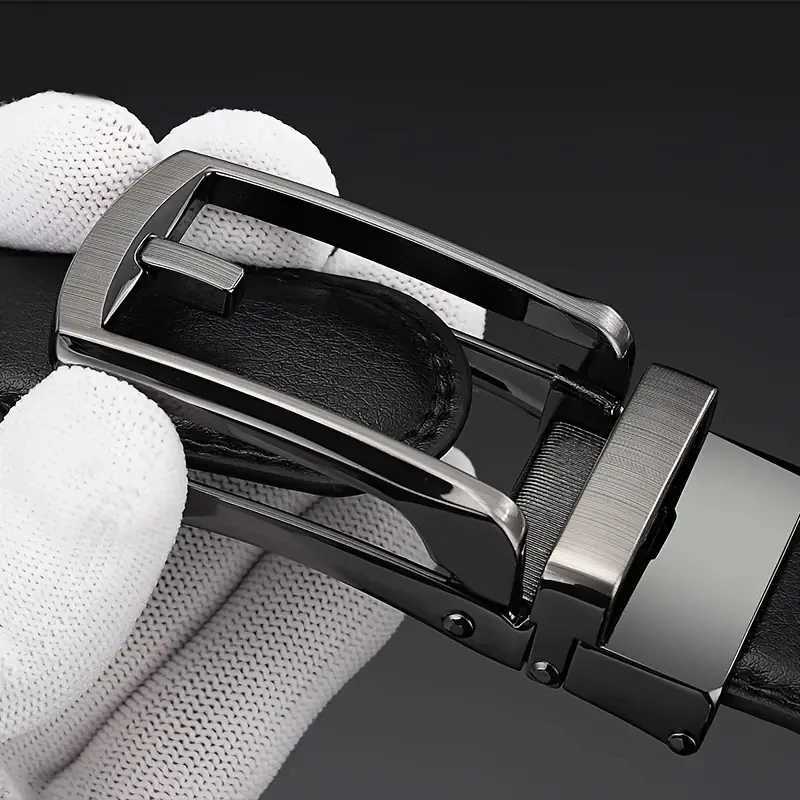 Men belt Leather Belt Metal Alloy Automatic Buckle Brand Luxury Design Waist Belts for Men Strap MaleX240923