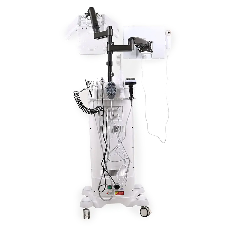 2025 New Hair Growth Salon 8 in 1 Professional 650nm Diode Laser Red Light Therapy for Scalp Health Anti-inflammation Hair Health Testing Machine