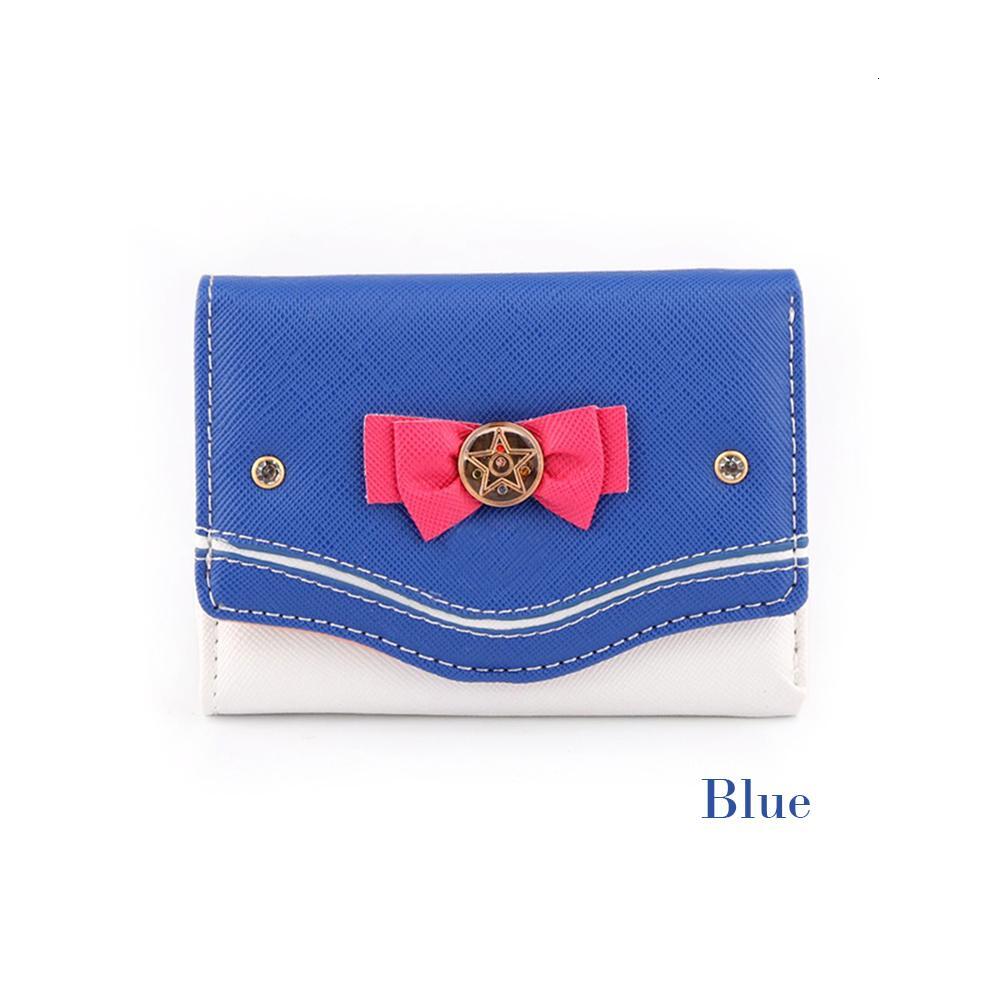 Sailor Moon Wallet Candy Color Bow Knot Women wallet Fashion Clutch Bag PU Leather trend Card Coin Purse