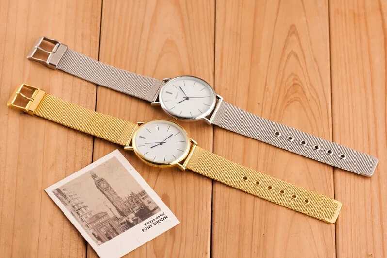 New Famous Silver Casual Geneva Quartz Women Metal Mesh Stainl Steel Dr es For Gift Womens Watch Hot ClockXJ250304