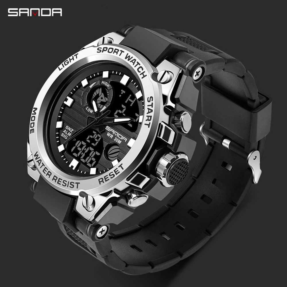 SANDA G Style Mens Digital Watch Date Military Sports Watch Waterproof Electronic Watch Mens Watch Orologio da uomo 739 W240923