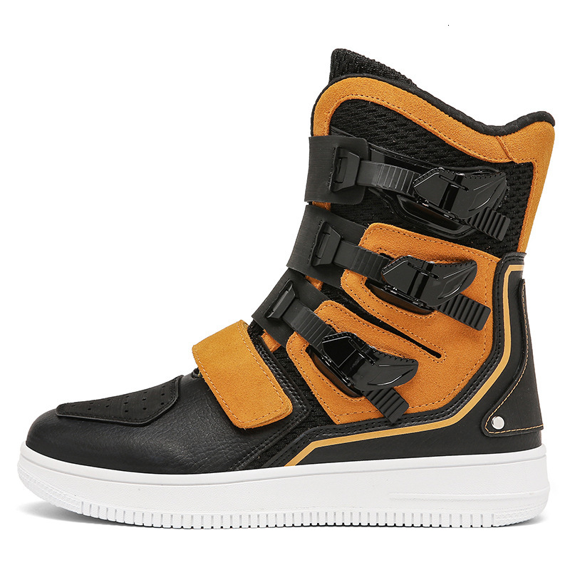 ddmytiger new plus size casual buckle high top fashionable with anti slip rubber gear shift plate motorcycle shoes C ddmythur